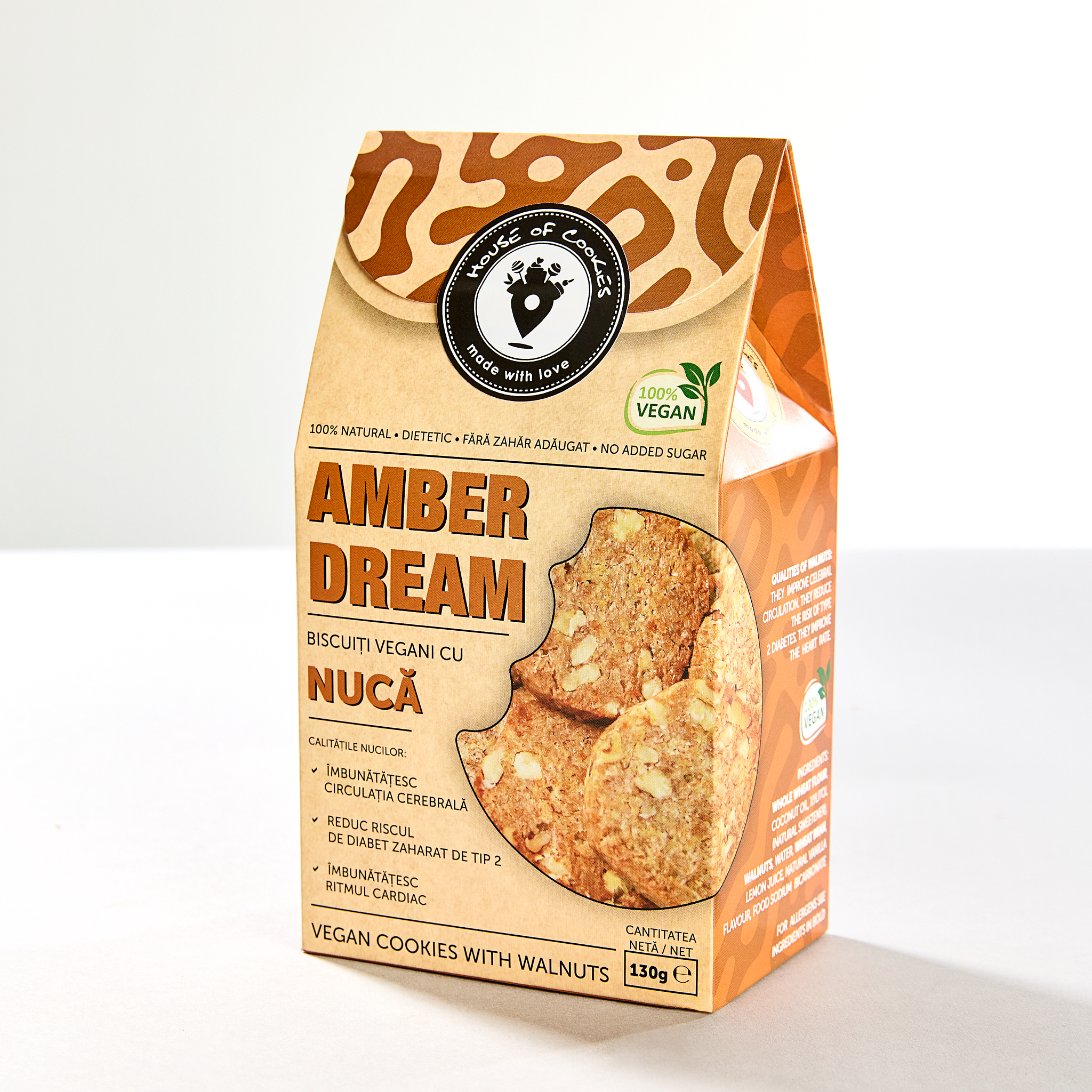 Amber Dream - biscuiți fără zahăr cu nuca - Prajituri la birou Amber Dream - biscuiți fără zahăr cu nuca - Prajituri la birou